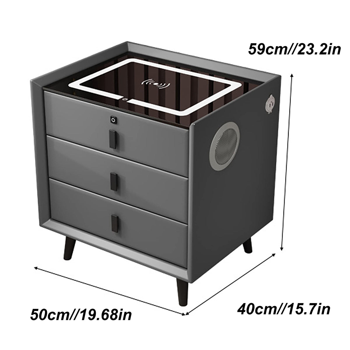 3-Color LED Nightstand with Wireless Charging Station and USB Q3777