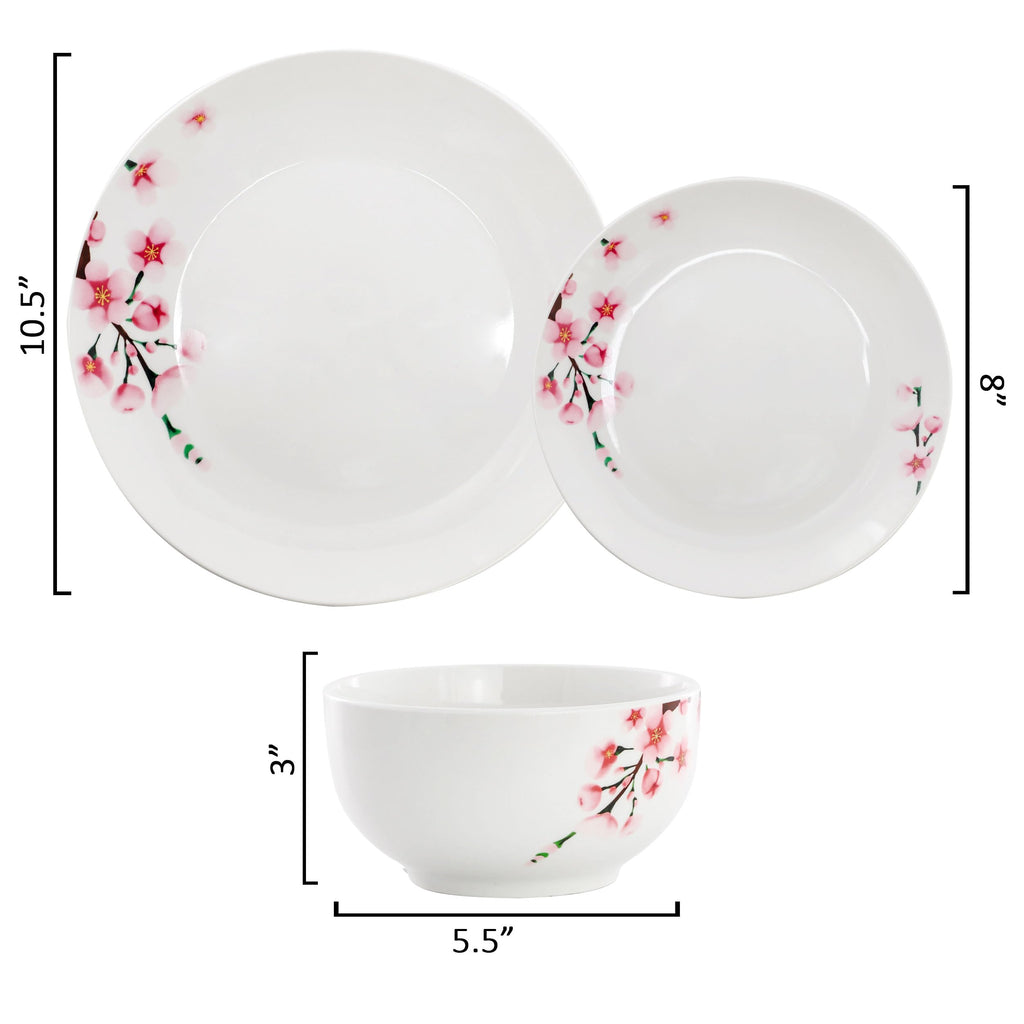 12 Piece Porcelain Dinnerware Set, Service for 4 W25713