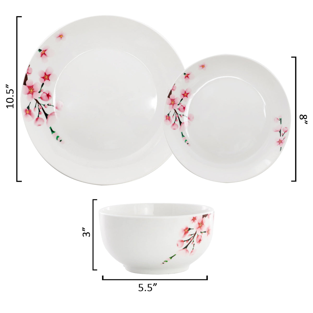 12 Piece Porcelain Dinnerware Set, Service for 4 W25713