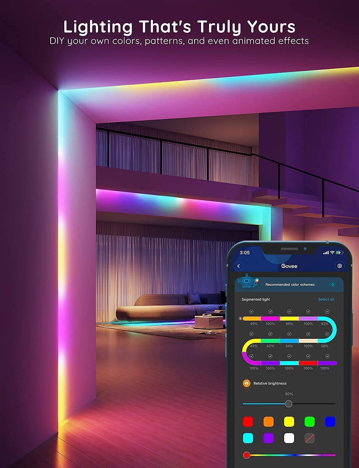 16.4ft RGBIC LED Strip Lights R830400