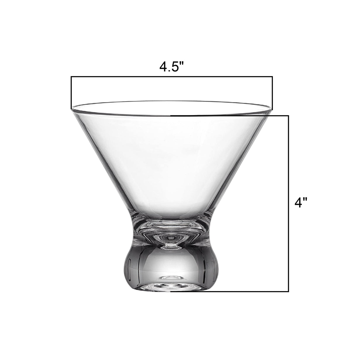 10-Ounce Plastic Stemless Martini Glasses Set of 6 K24544