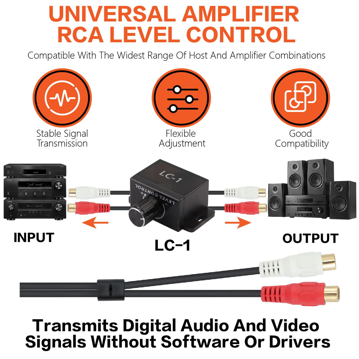 0 Gauge Car Audio Amp Wiring Kit 3000W with Bass Knob T129681