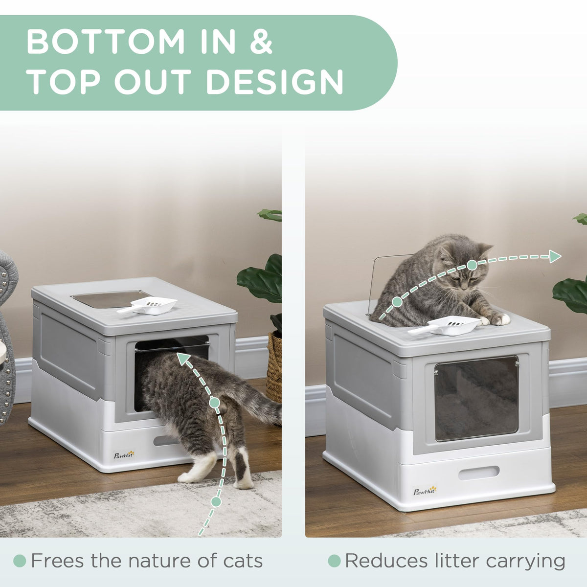 Fully Enclosed Cat Litter Box with Scoop X18632