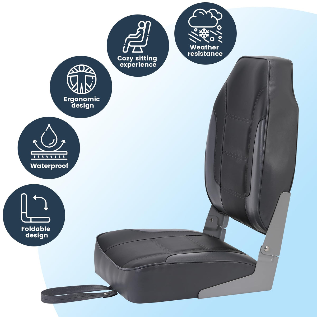 2 Pack High Back Folding Boat Seats L199994