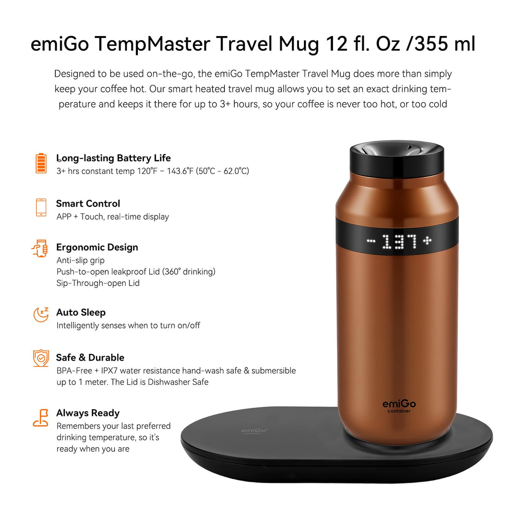 12 oz App Ctrl Heated Mug U3809