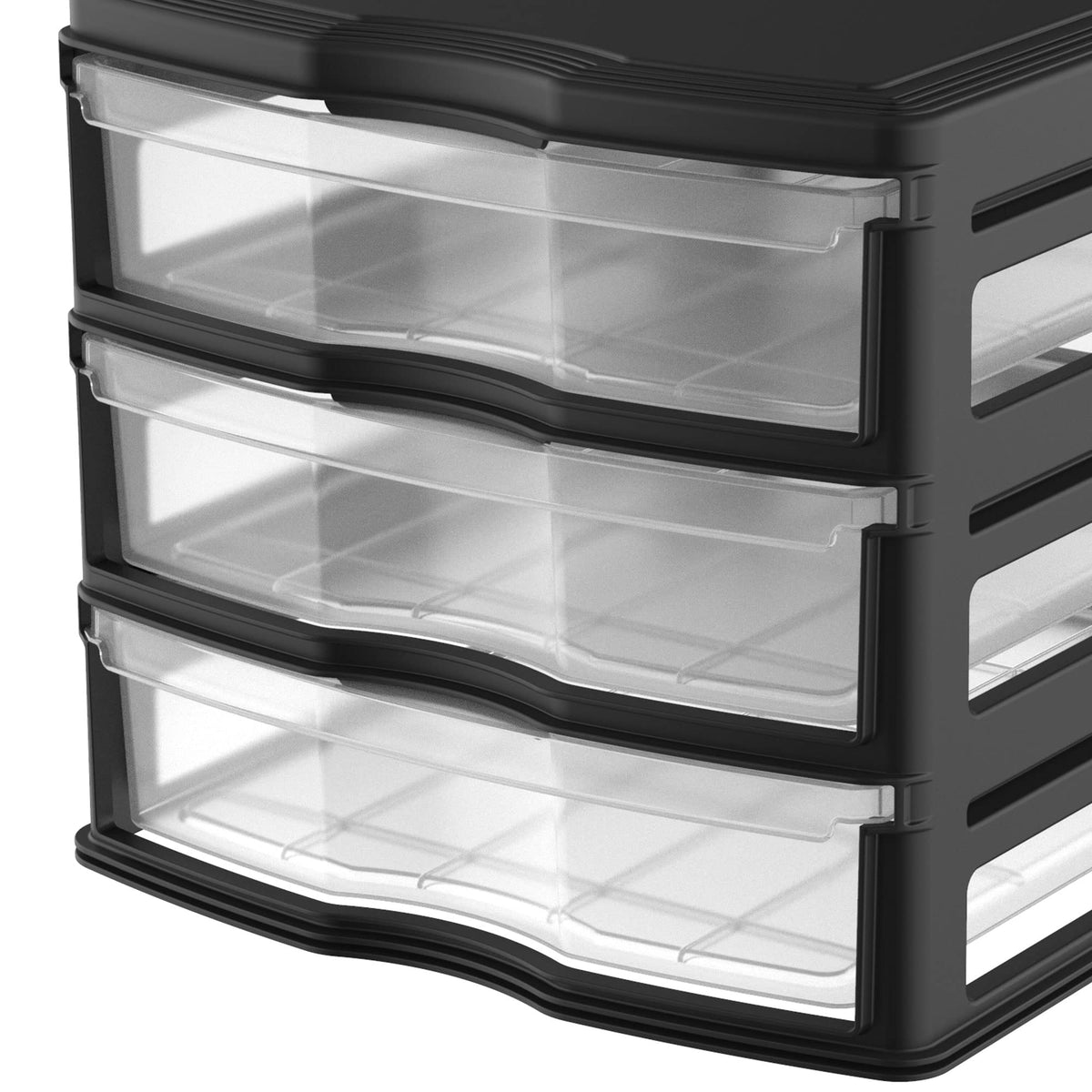 3 Pack 3 Drawer White Stackable Storage Organizer W514