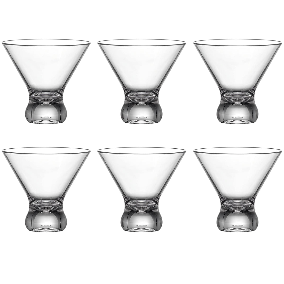 10-Ounce Plastic Stemless Martini Glasses Set of 6 K24544