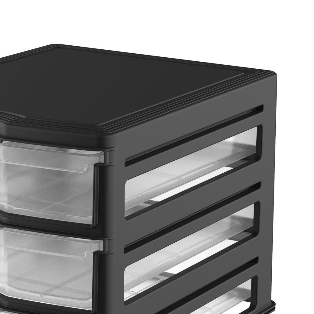 3 Pack 3 Drawer White Stackable Storage Organizer W514