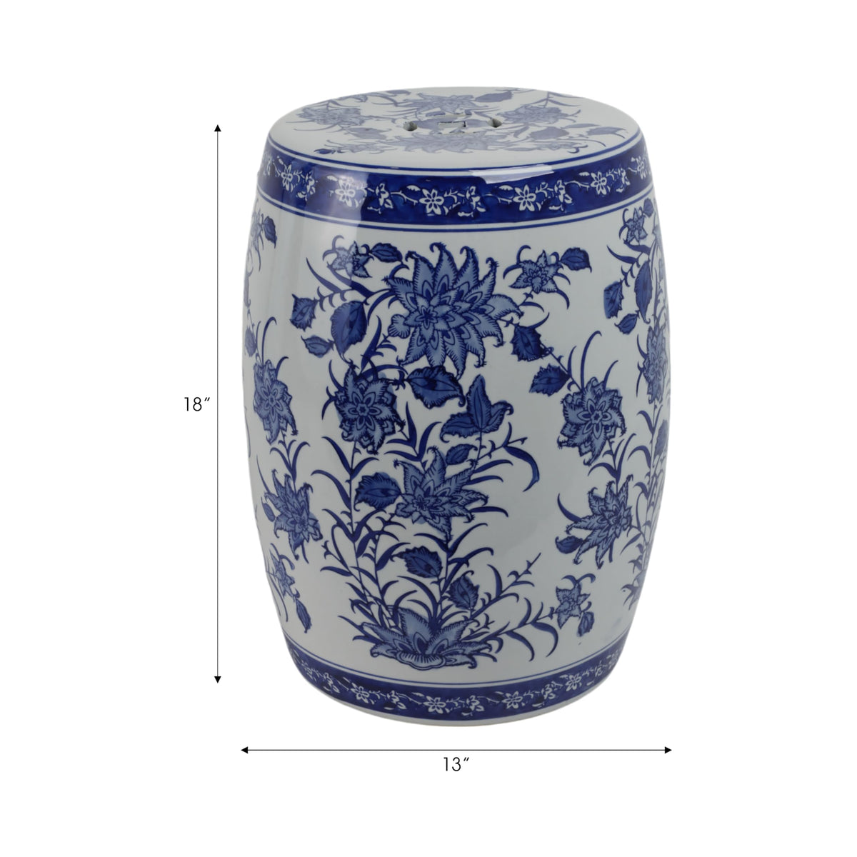 Ceramic Floral Pattern Stool X321