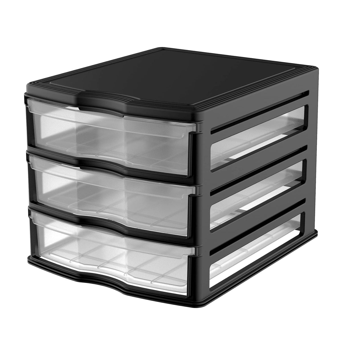 3 Pack 3 Drawer White Stackable Storage Organizer W514