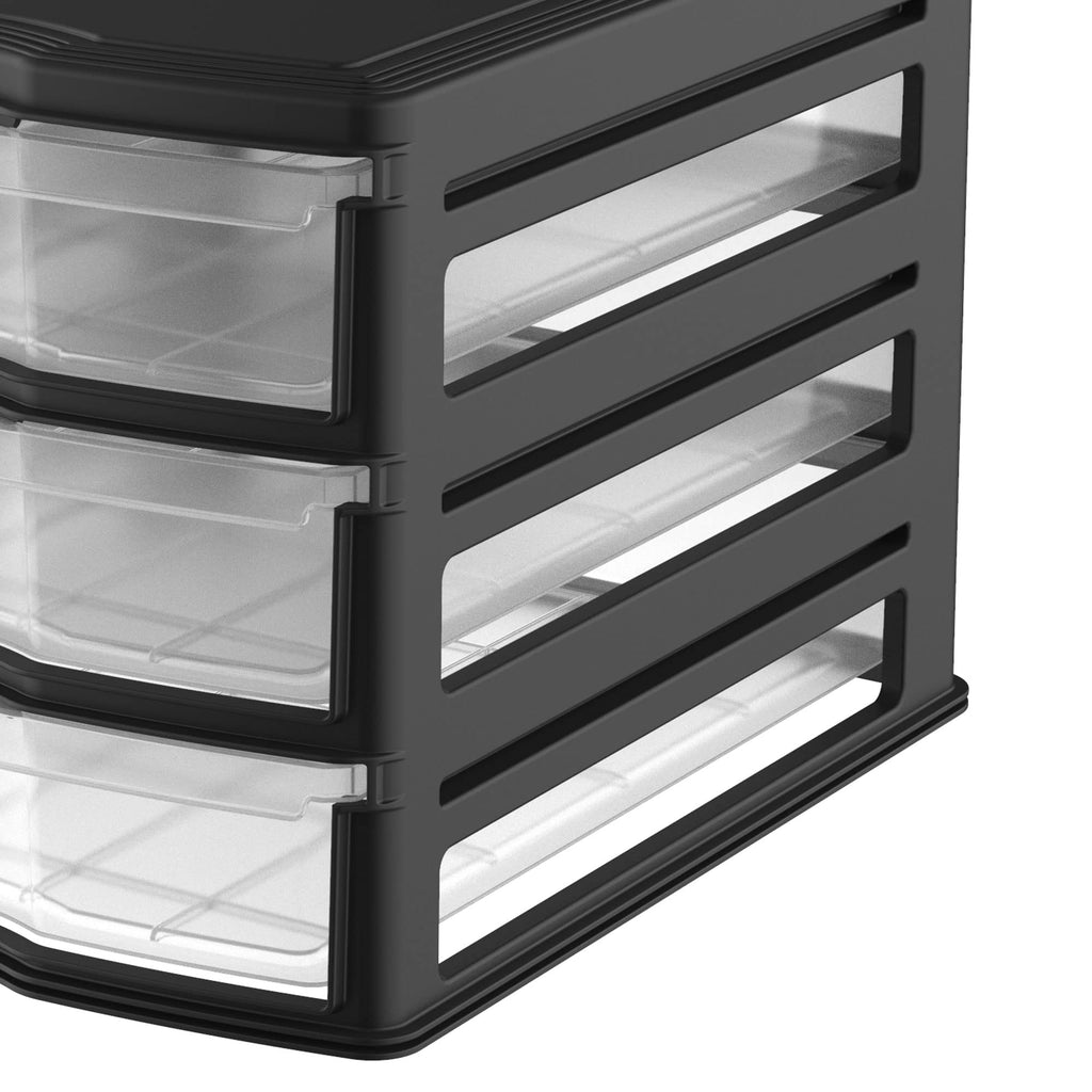 3 Pack 3 Drawer White Stackable Storage Organizer W514