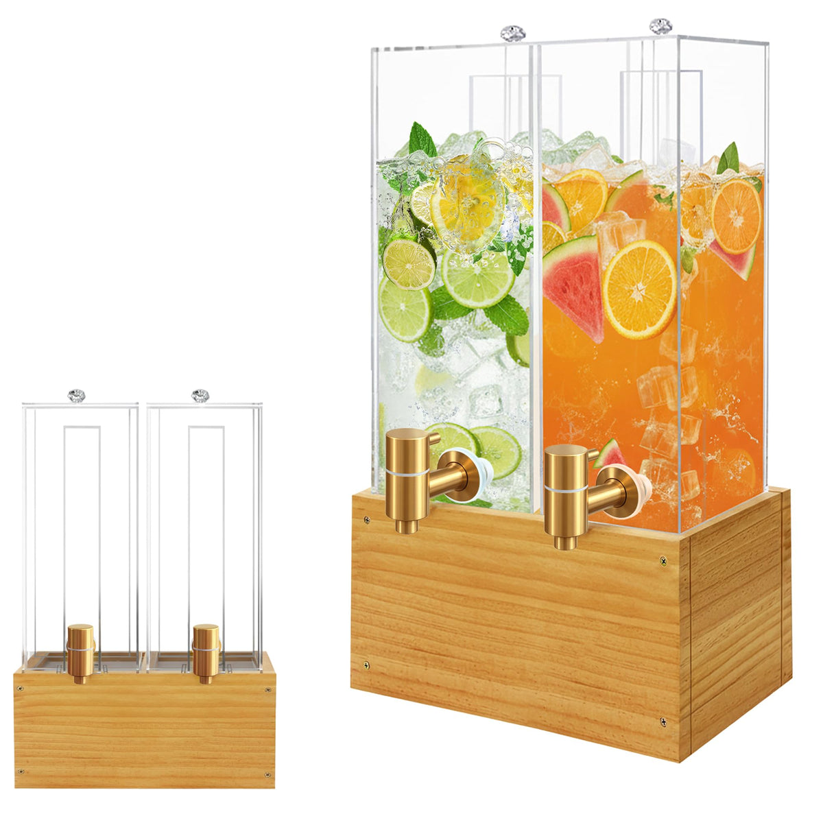 2 Pack 2 Gallon Drink Dispenser with Stand and Ice Core B27424
