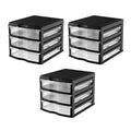 3 Pack 3 Drawer White Stackable Storage Organizer W514