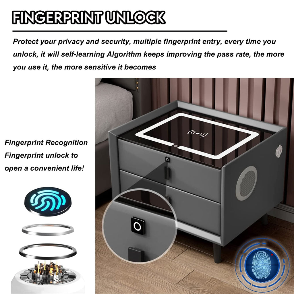 3-Color LED Nightstand with Wireless Charging Station and USB Q3777