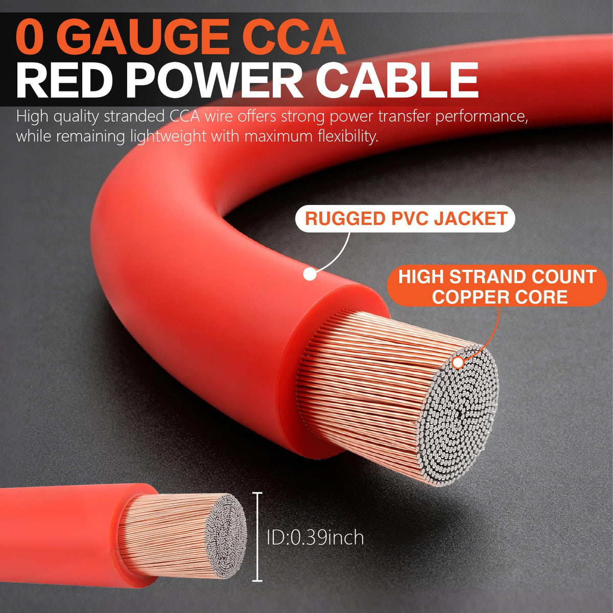 0 Gauge Car Audio Amp Wiring Kit 3000W with Bass Knob T129681