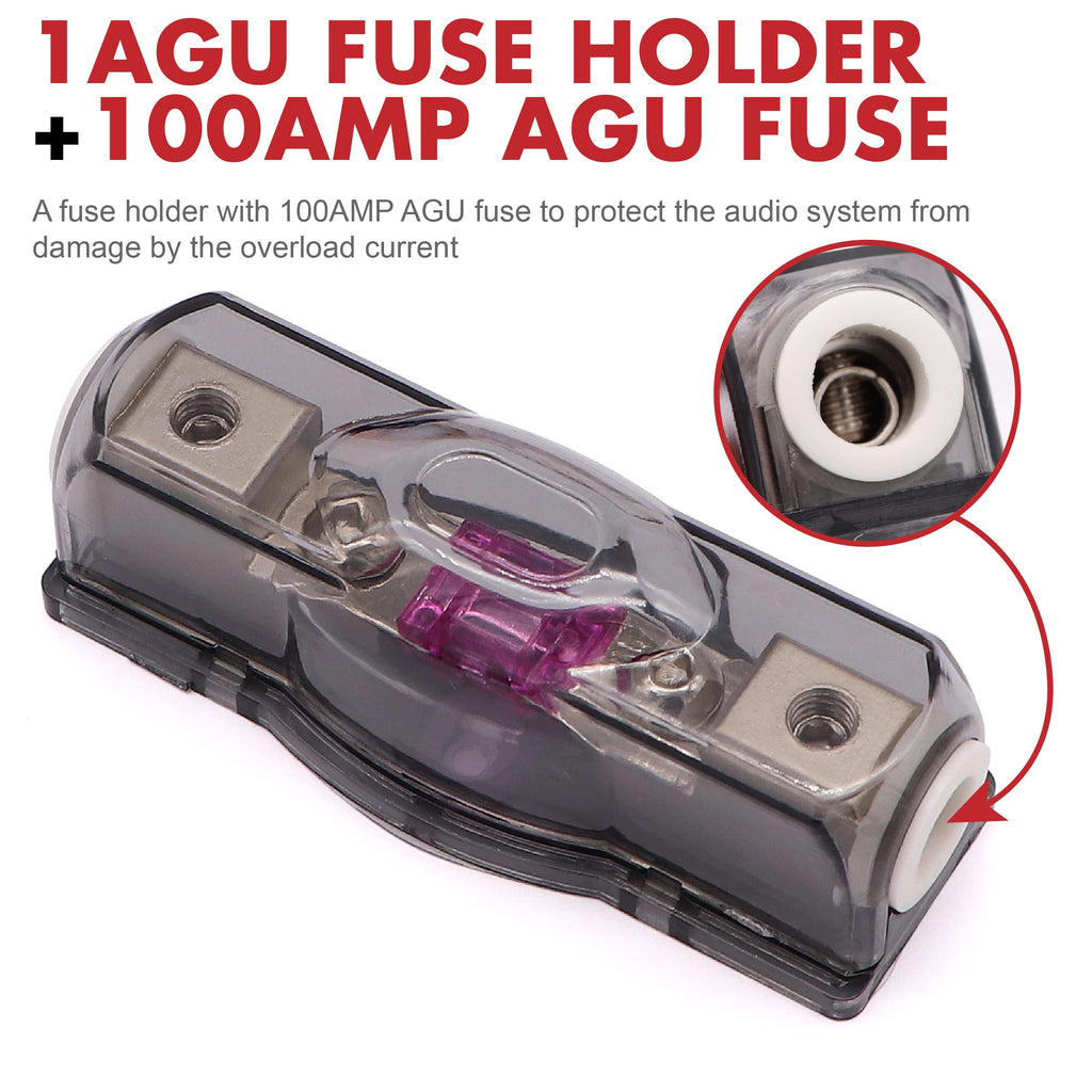 0 Gauge 3000W Amp Wiring Kit with 100A AGU Fuse M386757