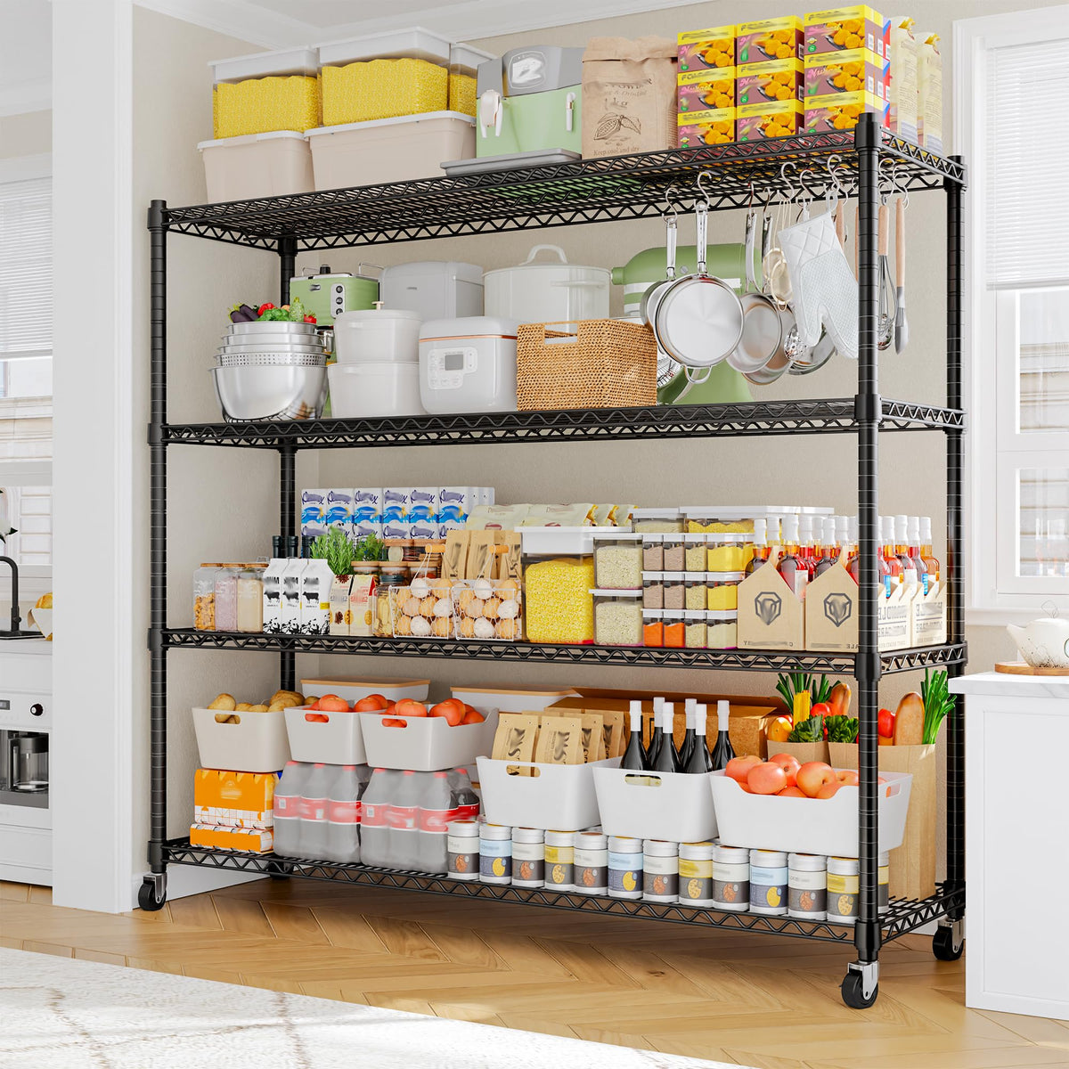 4-Tier Heavy Duty Shelving with Wheels D692174