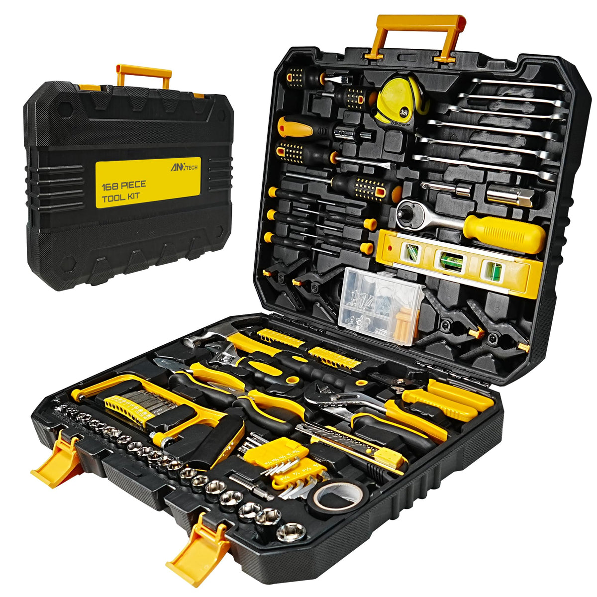 168-Piece Tool Set with Screwdrivers Ratchet Wrenches F150
