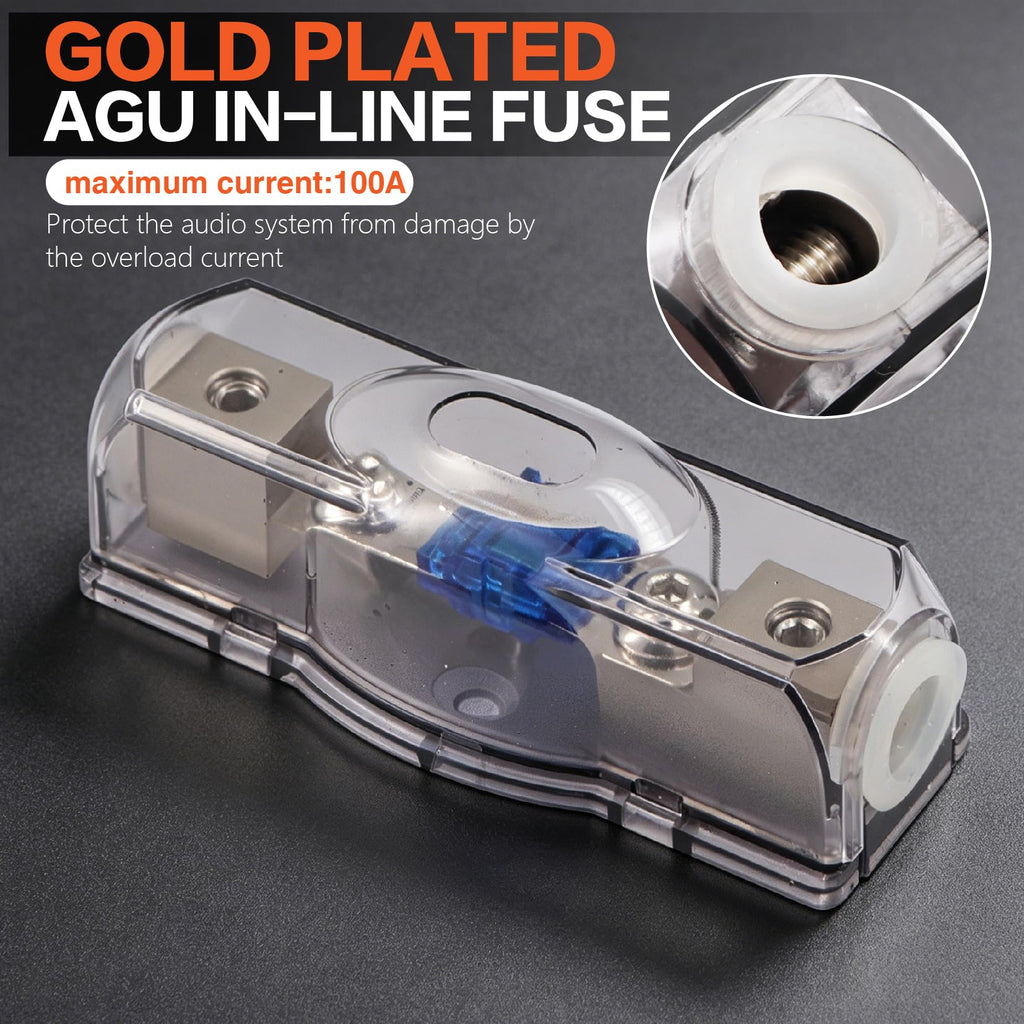 0 Gauge Car Audio Amp Wiring Kit 3000W with Bass Knob T129681