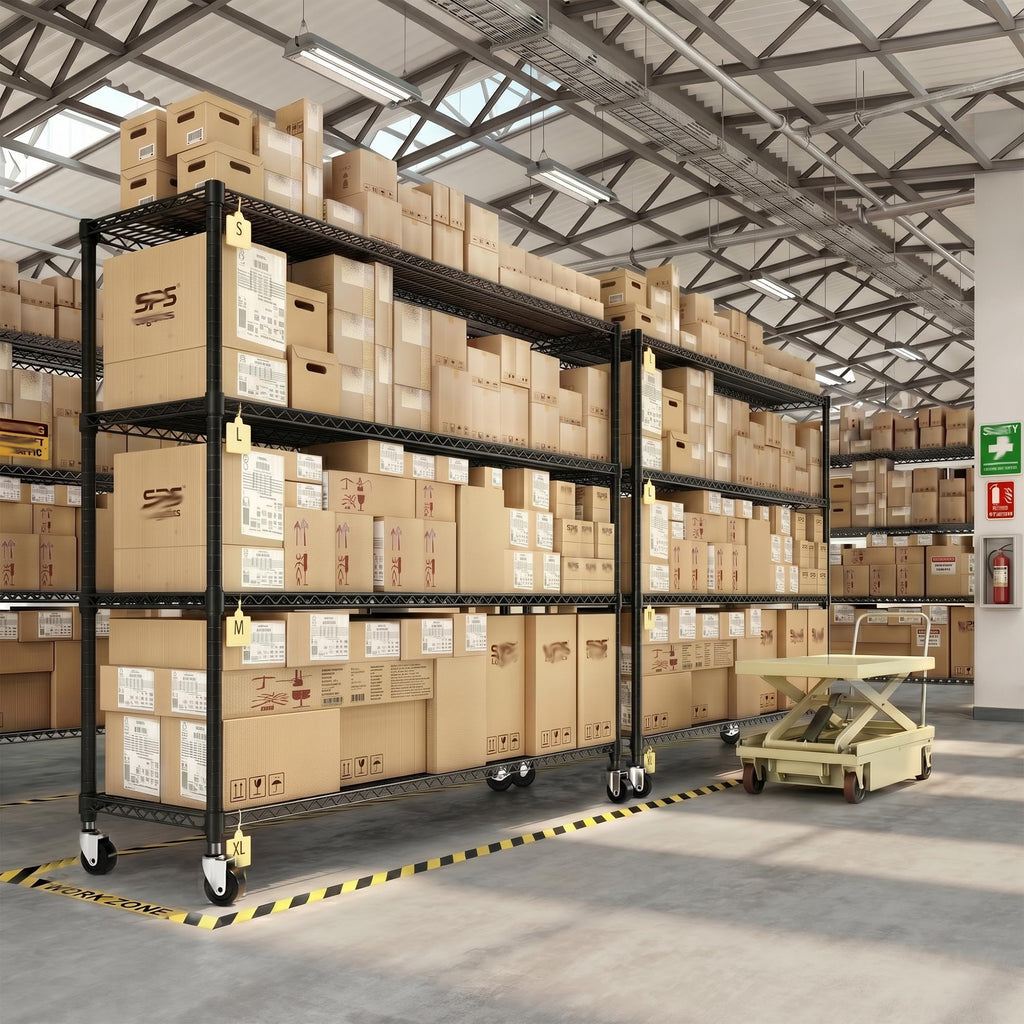 4-Tier Heavy Duty Shelving with Wheels D692174