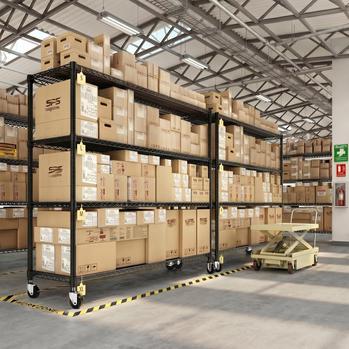 4-Tier Heavy Duty Shelving with Wheels D692174