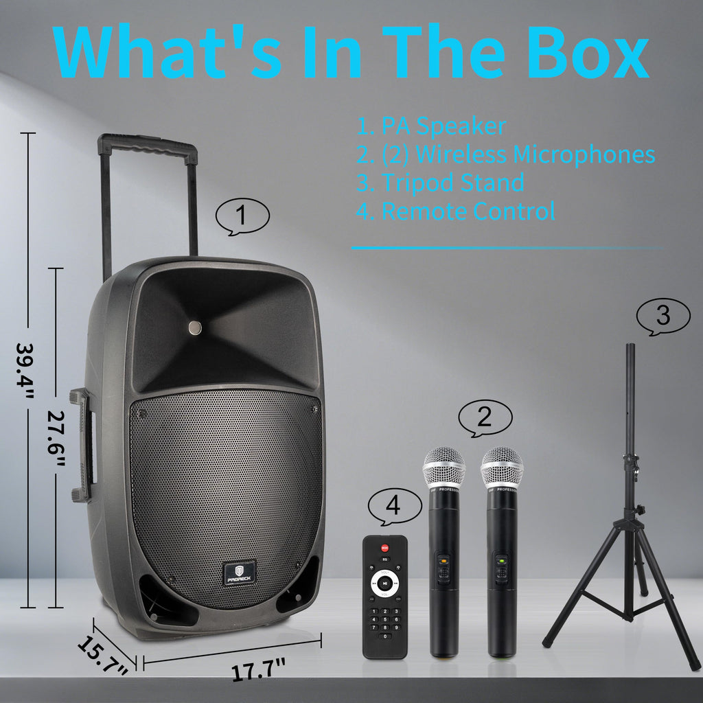 1600W 2-Way Rechargeable Powered PA Speaker System with Bluetooth P73358