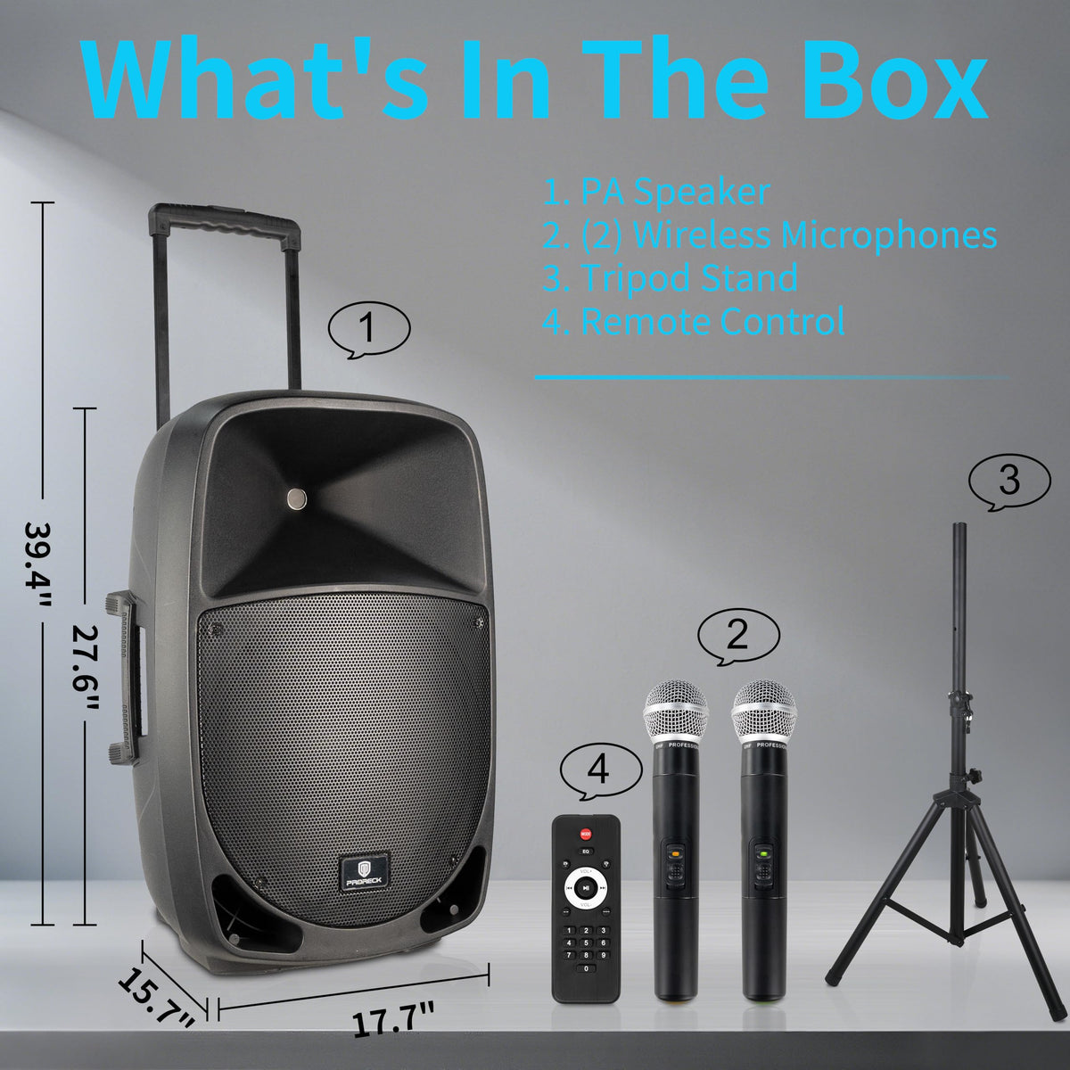 1600W 2-Way Rechargeable Powered PA Speaker System with Bluetooth P73358