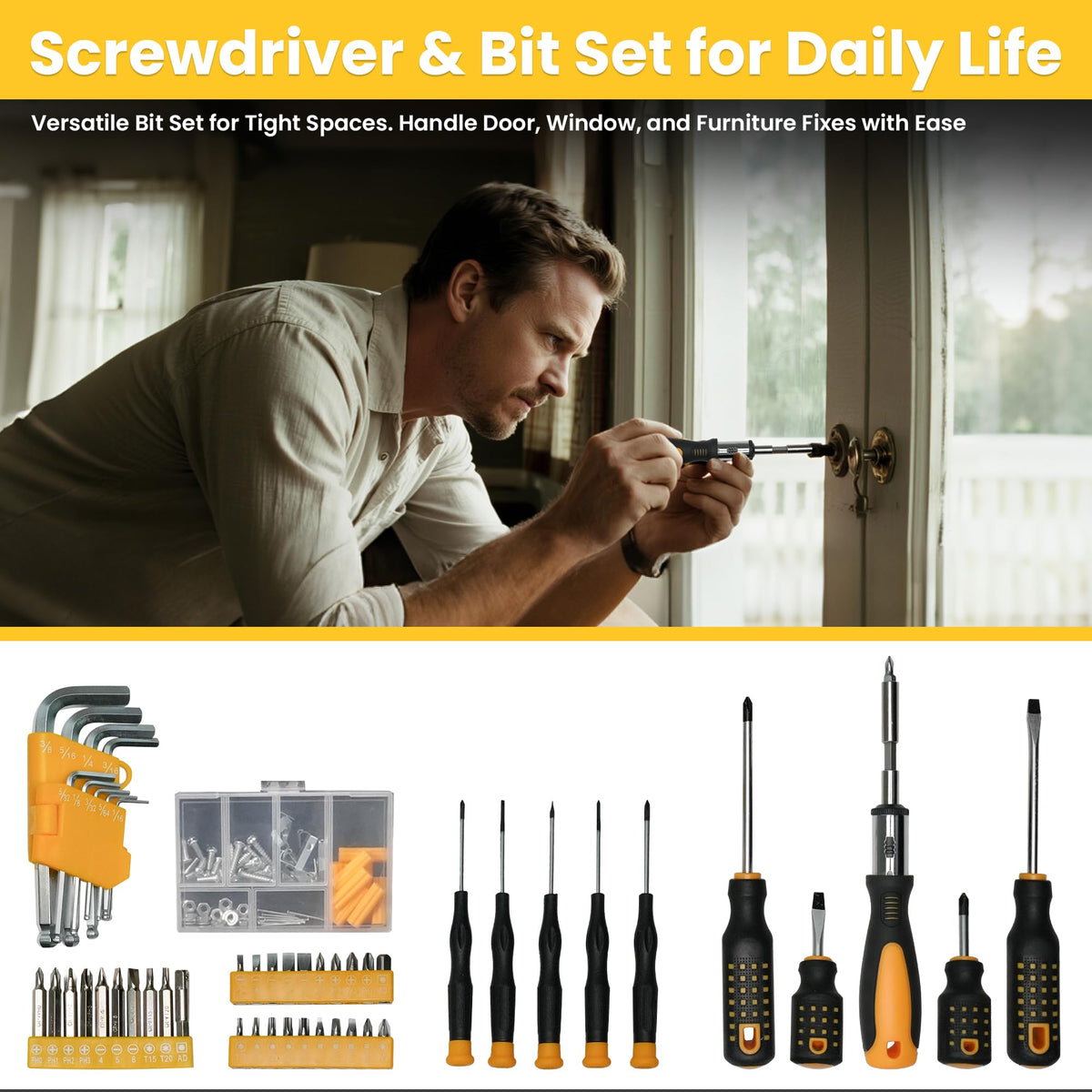 168-Piece Tool Set with Screwdrivers Ratchet Wrenches F150