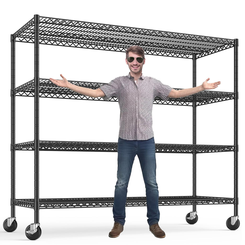 4-Tier Heavy Duty Shelving with Wheels D692174