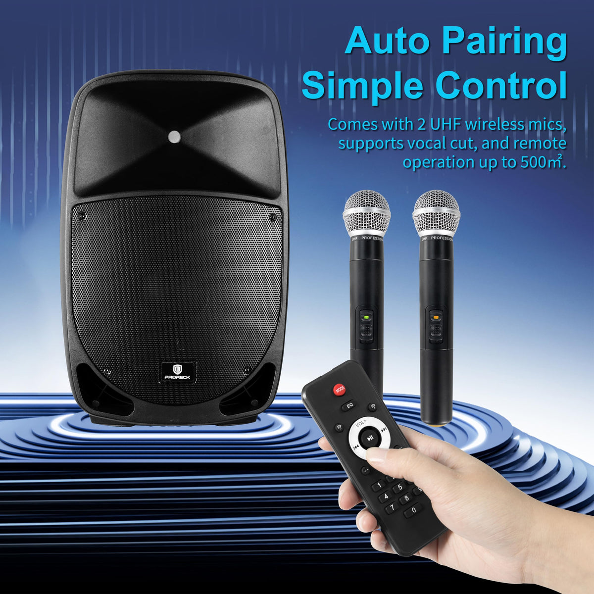 1600W 2-Way Rechargeable Powered PA Speaker System with Bluetooth P73358